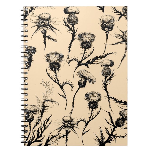 blommigt Design, hemdekorationskonst,grafisk dekor Anteckningsbok (Framsidan)
