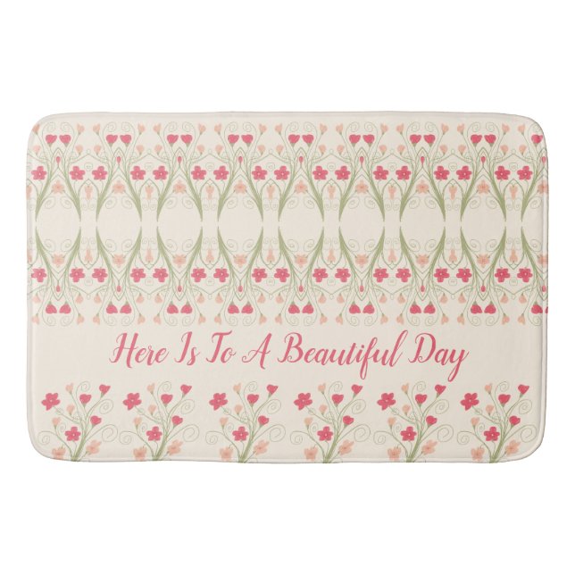 Blommigt Design Mönster Badrumsmatta (Framsidan)