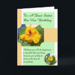 Blommigt Design Personlig Sister Birthday Kort<br><div class="desc">Utformning av blommigt för hälsningskort för systerfödelsedag. Du kan anpassa det här systerfödelsedagskortet med valfri text och sedan skriva ut det och skicka det till dig eller ladda ned det omedelbart. Om du behöver hjälp med att anpassa kontaktar du oss genom meddelandelänken på den här sidan. Blommigtens designkort för personligens...</div>