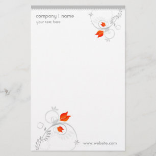Blommigt Design Stationery Brevpapper