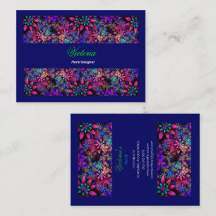 Blommigt Designer Colorful Flowers - vacker Visitkort