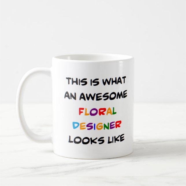 blommigt designer, fantastisk kaffemugg (Vänster)