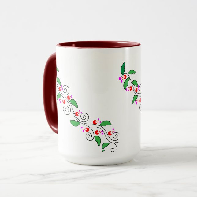 BLOMMIGT DESING MUGG (Framsida vänster)