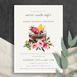 Blommigt Dessert Pastries Store Storöppning Inbjud Tack Kort