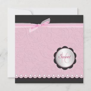 Blommigt Diamond Student Sweet sixteen Inbjudan