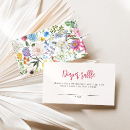 Blommigt Diaper Raffle Tilläggskort
