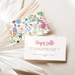 Blommigt Diaper Raffle Tilläggskort