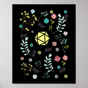 Blommigt Dice Set Flowers and Plants Tabletop RPG Poster