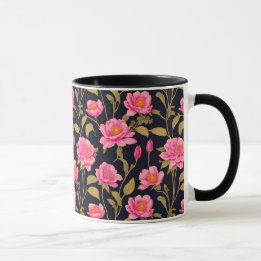 Blommigt digital mönster-design 24 - Kaffe Mugg