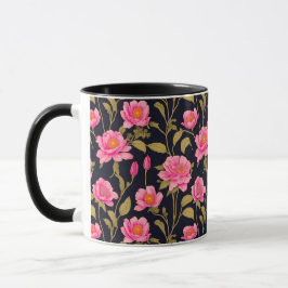 Blommigt digital mönster-design 24 - Kaffe Mugg