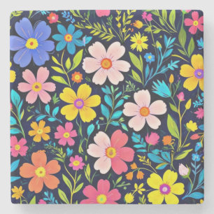 Blommigt Digital Painting Flowers Mönster-38875 Stenunderlägg