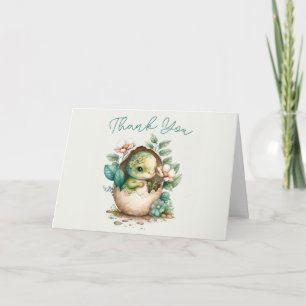 Blommigt Dinosaur Egg Baby Shower Watercolor TY Kort