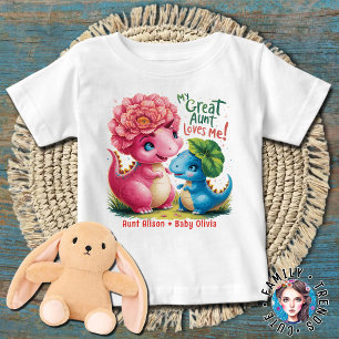 Blommigt Dinosaurs Min Underbara Moster Kärlek me T Shirt
