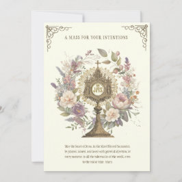 Blommigt Divine Praises Eucharist Kort