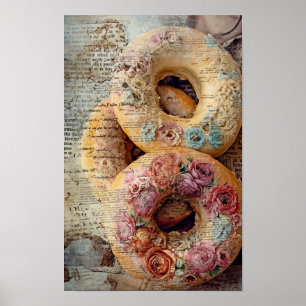 Blommigt Donuts Poster