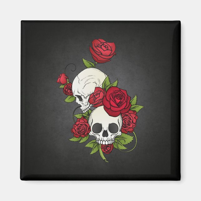 Blommigt Döskallars Dia de los Muertos | Magnet (Framsidan)