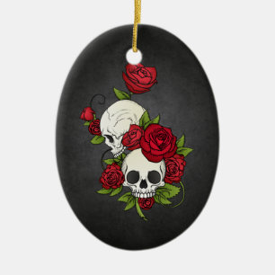 Blommigt Döskallars Dia de los Muertos Ornament