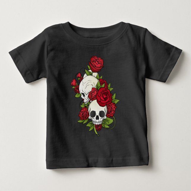 Blommigt Döskallars Dia de los Muertos | Shirt T (Framsida)