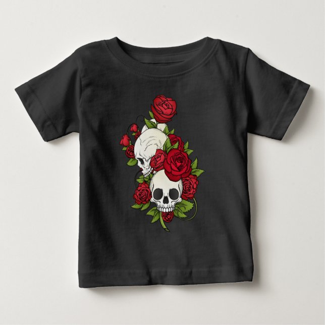 Blommigt Döskallars Dia de los Muertos | Shirt T Shirt (Framsida)