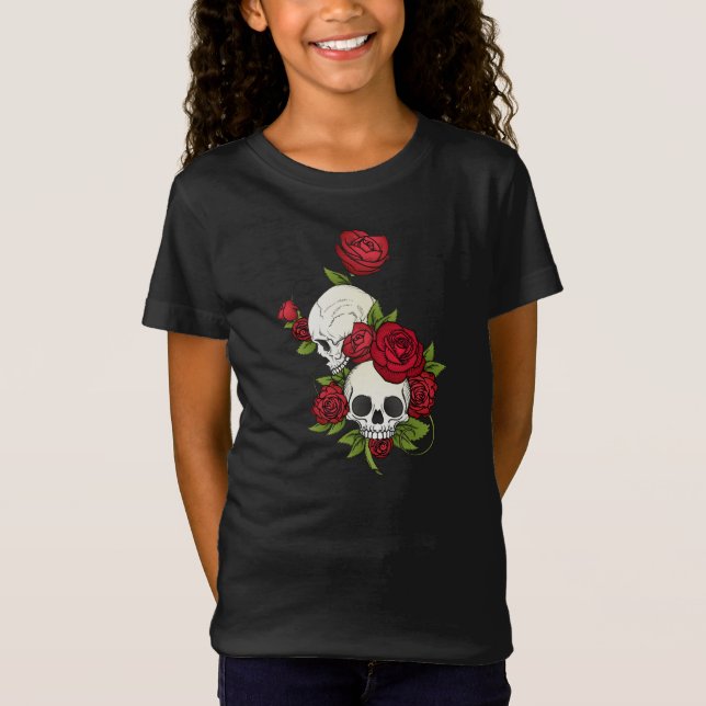 Blommigt Döskallars Dia de los Muertos | Shirt T Shirt (Framsida)