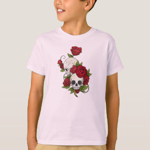 Blommigt Döskallars Dia de los Muertos Sleeve Sh T Shirt