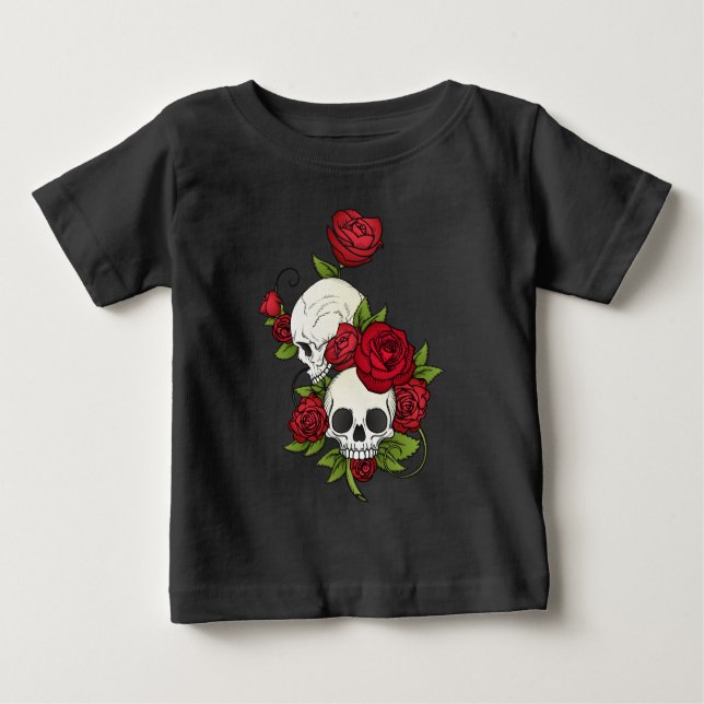 Blommigt Döskallars Dia de los Muertos | Sleeve Sh T Shirt (Framsida)