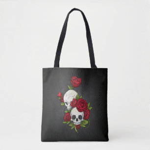Blommigt Döskallars Dia de los Muertos Tote Bag Tygkasse