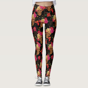 blommigt Döskallars legeringar Leggings
