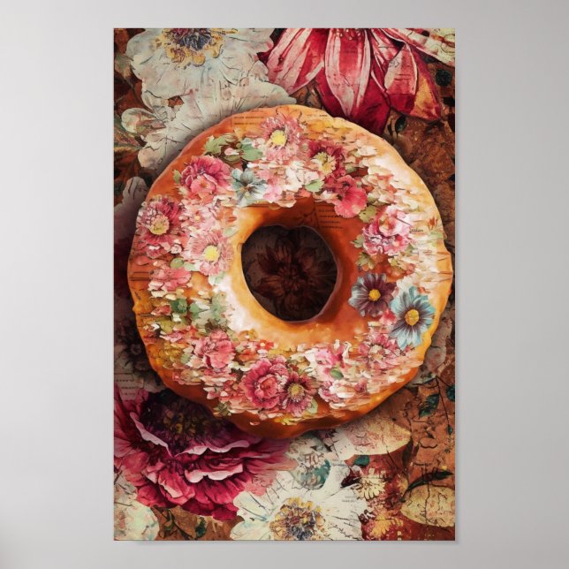 Blommigt Doughnut Poster (Framsidan)