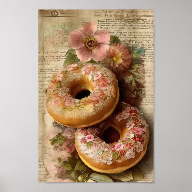 Blommigt Doughnut Poster (Framsidan)