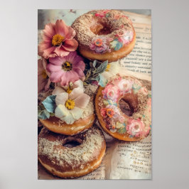 Blommigt Doughnut Poster