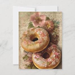 Blommigt Doughnut Vykort