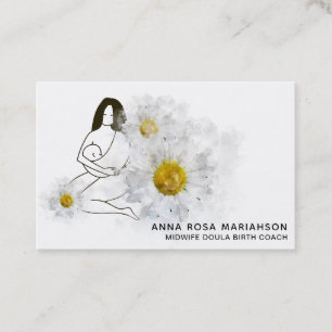 *~* Blommigt Doula Birthing Midfru Birth Gravid Visitkort