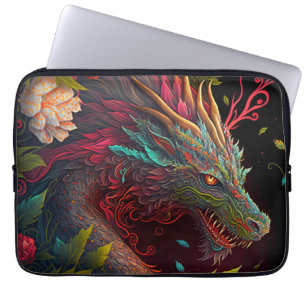 Blommigt Dragon bärbar dator Fodral