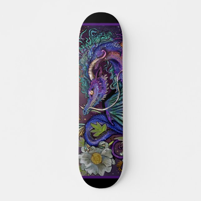 Blommigt Dragon  Mini Skateboard Bräda 18,5 Cm (Framsida)