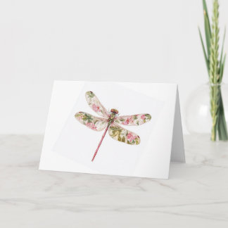 Blommigt Dragonfly Greeting Card - Whimsical Garde Kort