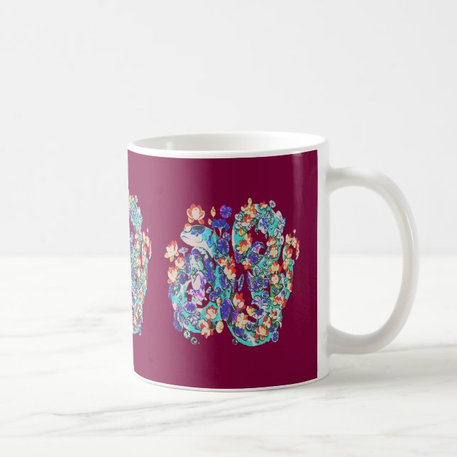 blommigt drake kaffemugg (Höger)