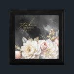 Blommigt Drama Bröllop Bridesmaid Charcol ID1022 Minnesask<br><div class="desc">Den här bröllop-sviten med den är lush, dramatiska blommigtar från grå vit till rosa, guld-virvelaccenter och vackra, träkol-grått-vattenfärgsbakgrunder, skapar en elegant, romantisk vibe, ge bara en antydan om vad gästerna kan förvänta sig på din stora dag. Den här presentboxdesignen innehåller en mall som gör att du enkelt kan lägga till...</div>