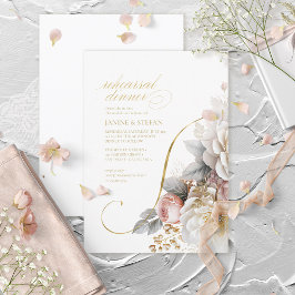 Blommigt Drama Bröllop Rehearsal Dinner ID1022 Inbjudningar