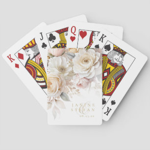 Blommigt Drama Bröllop Tack White ID1022 Casinokort