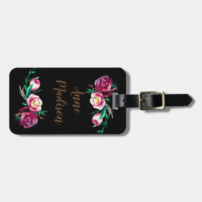 Blommigt Dream Anpassningsbar - resggtaggar Bagagebricka (Horisontell Framsida)