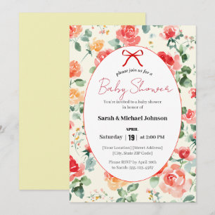 Blommigt Dream Baby Shower Inbjudningar