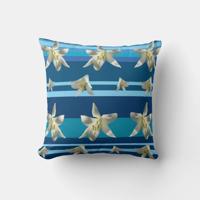 Blommigt Dream i Blue Throw Cushion Kudde (Framsida)