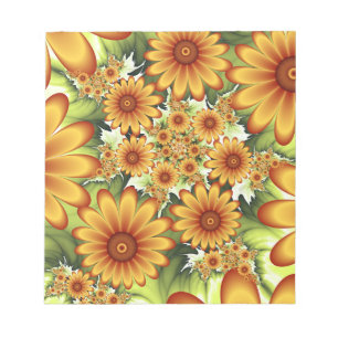 Blommigt Dream, Modern Abstrakt Flower Fractal Art Anteckningsblock