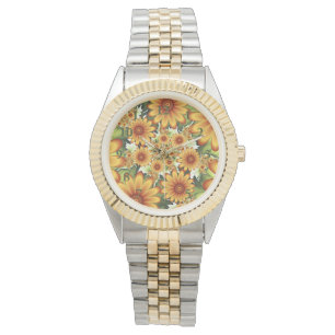 Blommigt Dream, Modern Abstrakt Flower Fractal Art Armbandsur