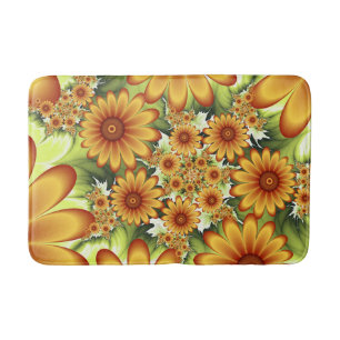 Blommigt Dream, Modern Abstrakt Flower Fractal Art Badrumsmatta