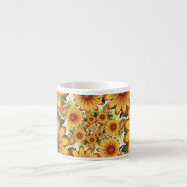 Blommigt Dream, Modern Abstrakt Flower Fractal Art Espressomugg