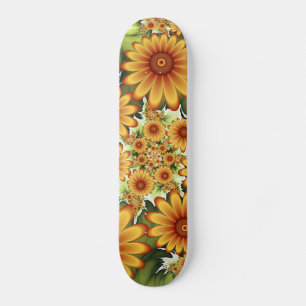 Blommigt Dream, Modern Abstrakt Flower Fractal Art Mini Skateboard Bräda 18,5 Cm
