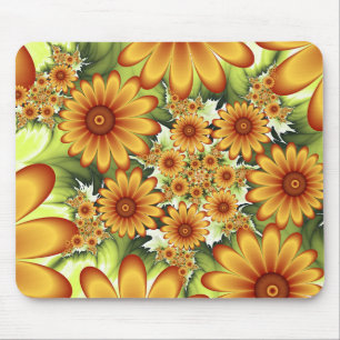 Blommigt Dream, Modern Abstrakt Flower Fractal Art Musmatta