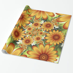 Blommigt Dream, Modern Abstrakt Flower Fractal Art Presentpapper